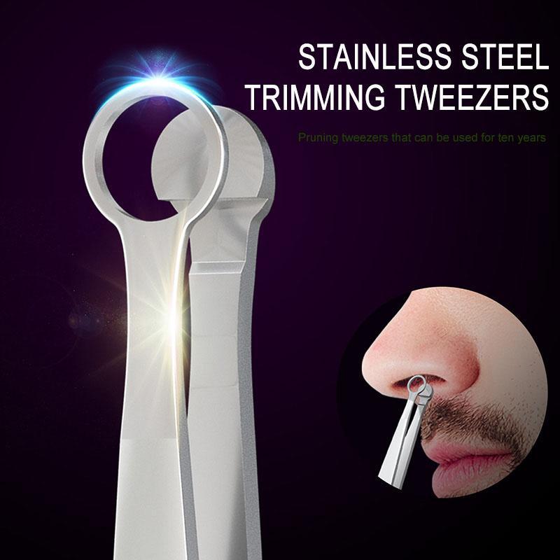 Universal Nose Hair Trimming Tweezers Stainless Steel Eyebrow Nose Hair Cut Manicure Facial Trimming Makeup Scissors