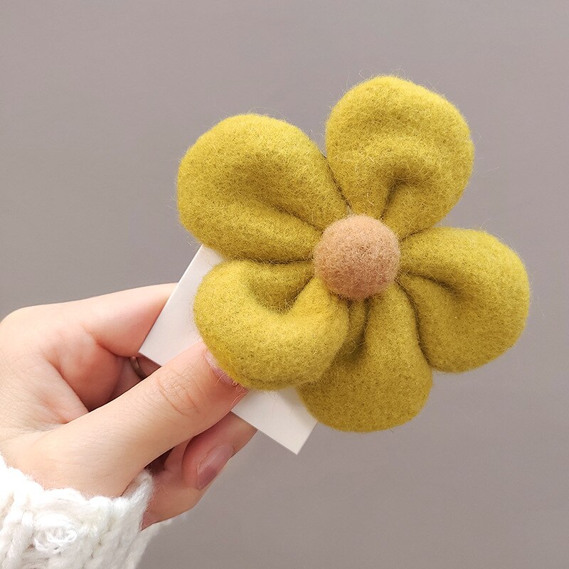 High Elastic Hair Band Plush Flower Hair Clip Scrunchies Girls Sweet Popular Hair Accessories