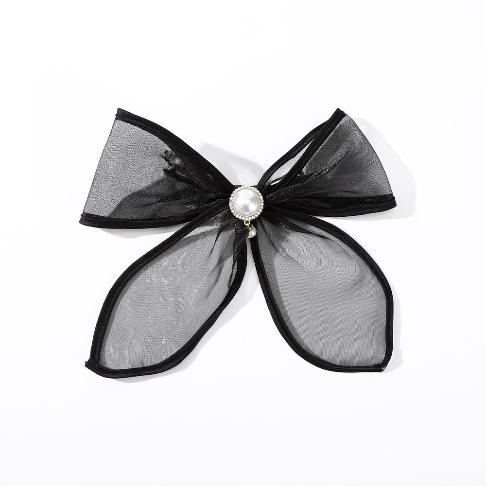 Exaggerated Yarn Bow Hair Clip Hair Accssories Sweet Organza Oversized Hairpins Woman Girls Korean Fashion Hairgrips Headdress