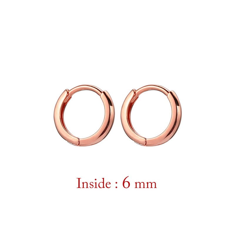 Minimal Glossy Hoop Earrings Gold Color Tiny Cartilage Piercing Trendy Small Huggie