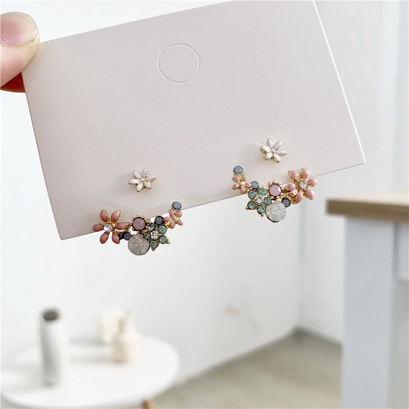 Luxury Crystal Zircon Stud Earrings Vintage Snowflakes Temperament Earrings