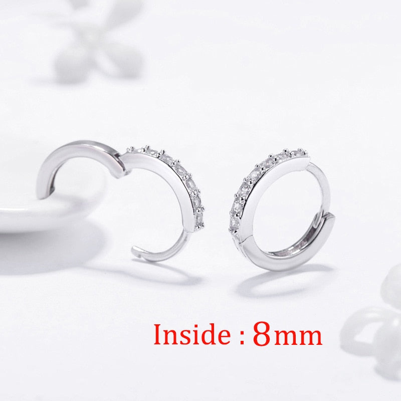 Minimal Hoop Crystal Zirconia Small Huggie Cartilage Helix Tragus Earring Piercing Jewelry