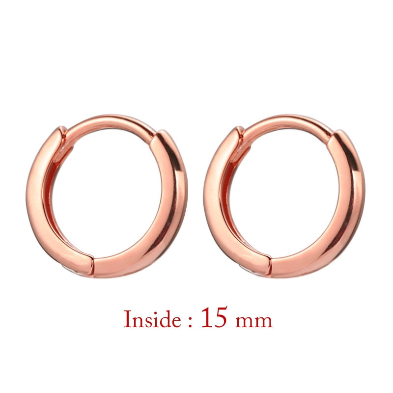 Minimal Glossy Hoop Earrings Gold Color Tiny Cartilage Piercing Trendy Small Huggie