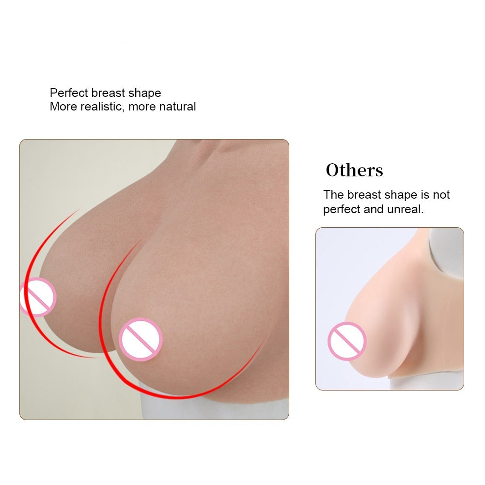 Realistic Silicone Breast Forms Fake Boobs Tits Shemale Transgender Sissy Drag Queen Crossdresser Breastplates Cosplay