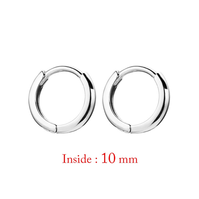 Minimal Glossy Hoop Earrings Gold Color Tiny Cartilage Piercing Trendy Small Huggie