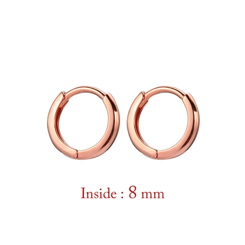 Minimal Glossy Hoop Earrings Gold Color Tiny Cartilage Piercing Trendy Small Huggie