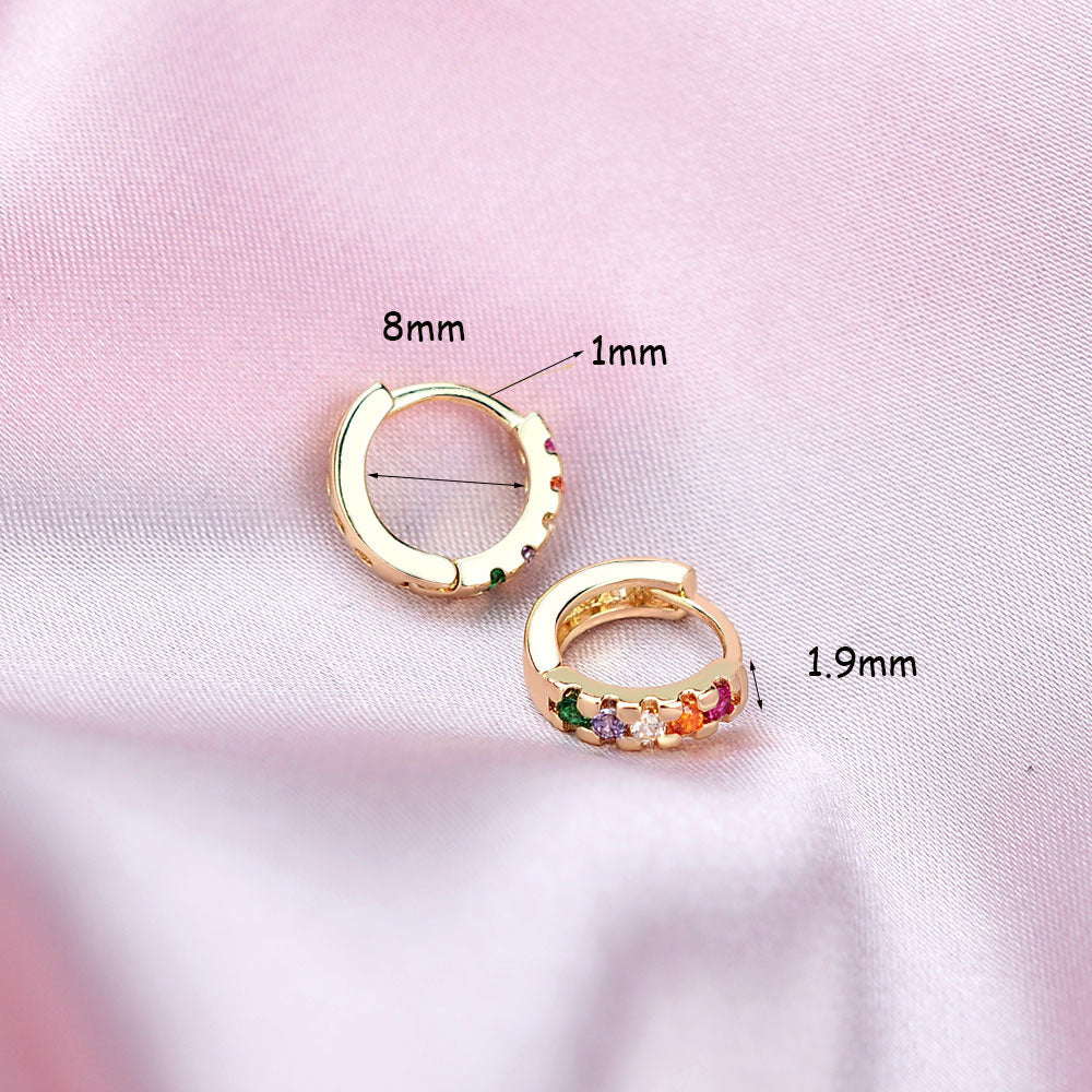 2 Pcs Rainbow Tiny Rings Cartilage Small Helix Piercing Conch Earlobe Tragus Circle