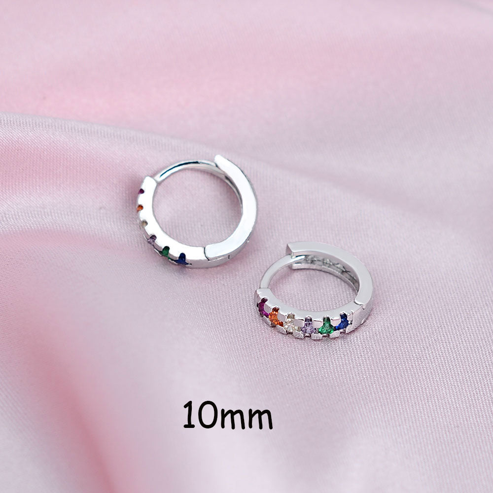 2 Pcs Rainbow Tiny Rings Cartilage Small Helix Piercing Conch Earlobe Tragus Circle