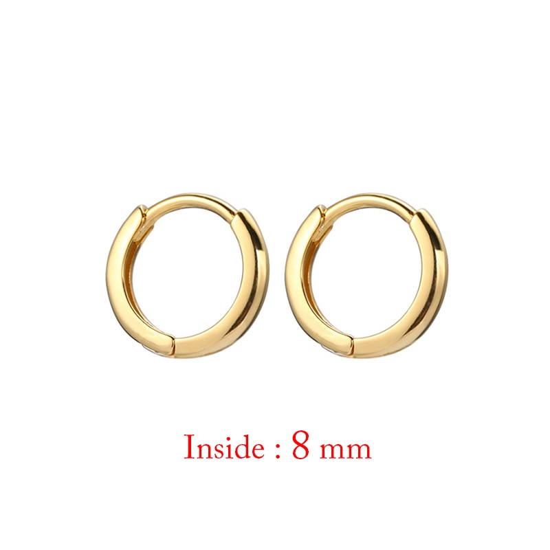 Minimal Glossy Hoop Earrings Gold Color Tiny Cartilage Piercing Trendy Small Huggie