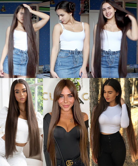 Synthetic 5 Clip In Hair Extensions Long Straight Hairstyle Hairpiece Fake Hair