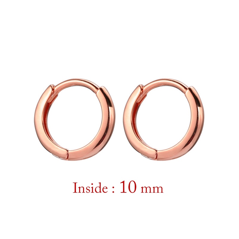 Minimal Glossy Hoop Earrings Gold Color Tiny Cartilage Piercing Trendy Small Huggie