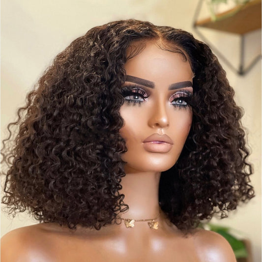 Deep Wave Frontal Wig Human Hair Wigs Short Wigs Jerry Curl Bob Wig PrePlucked Hairline Wigs