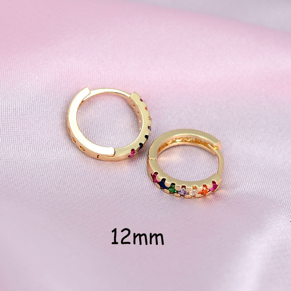 2 Pcs Rainbow Tiny Rings Cartilage Small Helix Piercing Conch Earlobe Tragus Circle