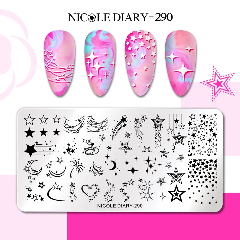 Abstract Face Design Stamp Plates Leaf Flower Nail Art Stamping Template Printing Stencil Image Tool