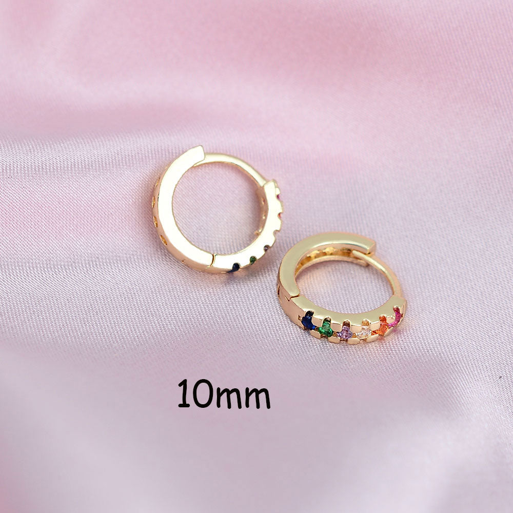 2 Pcs Rainbow Tiny Rings Cartilage Small Helix Piercing Conch Earlobe Tragus Circle