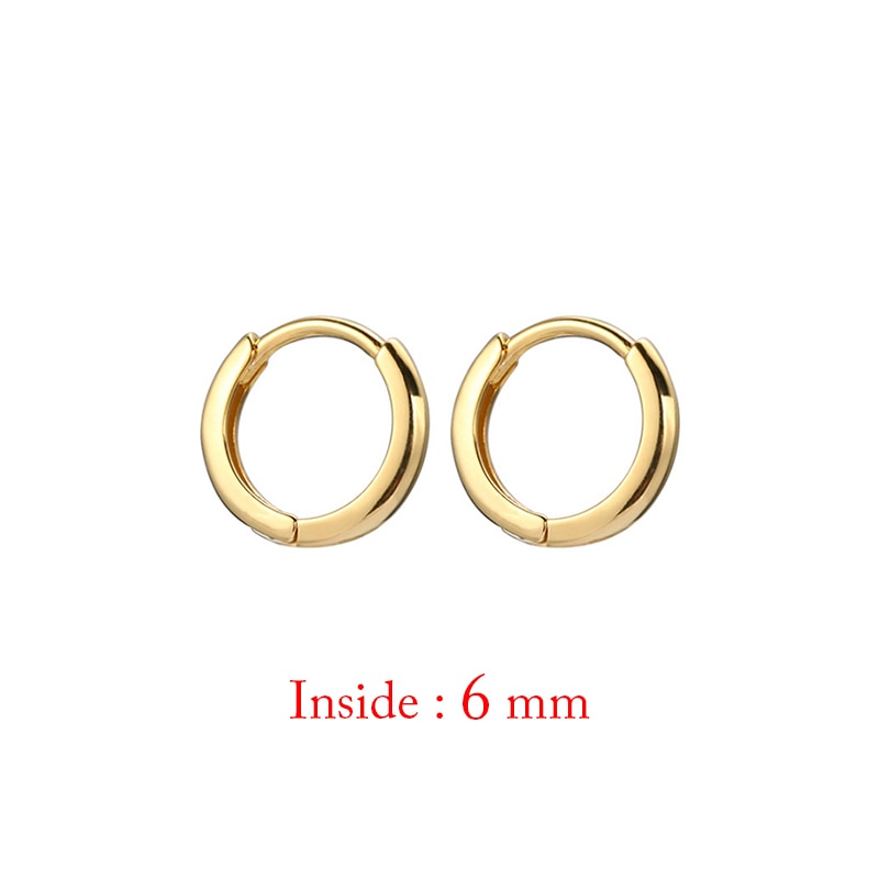 Minimal Glossy Hoop Earrings Gold Color Tiny Cartilage Piercing Trendy Small Huggie