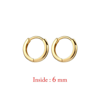 Minimal Glossy Hoop Earrings Gold Color Tiny Cartilage Piercing Trendy Small Huggie