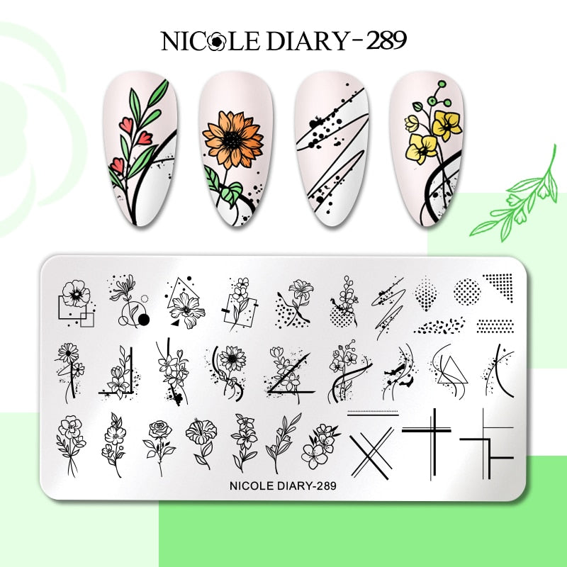 Abstract Face Design Stamp Plates Leaf Flower Nail Art Stamping Template Printing Stencil Image Tool