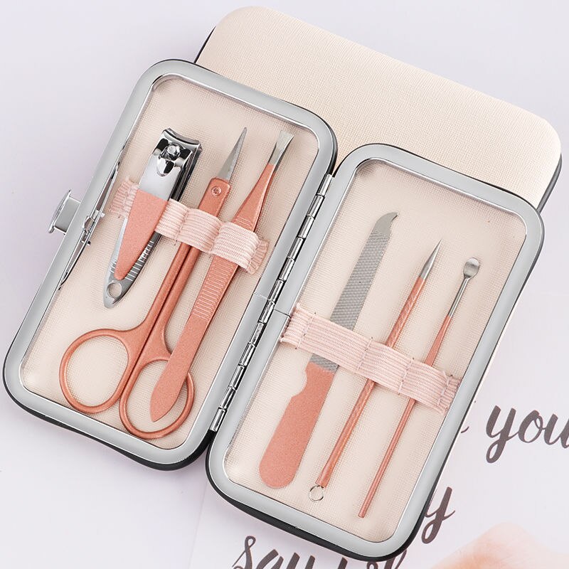 Colorful Manicure Cutters Nail Clipper Set Household Stainless Steel Ear Spoon Nail Clippers Pedicure Nail Scissors Tool