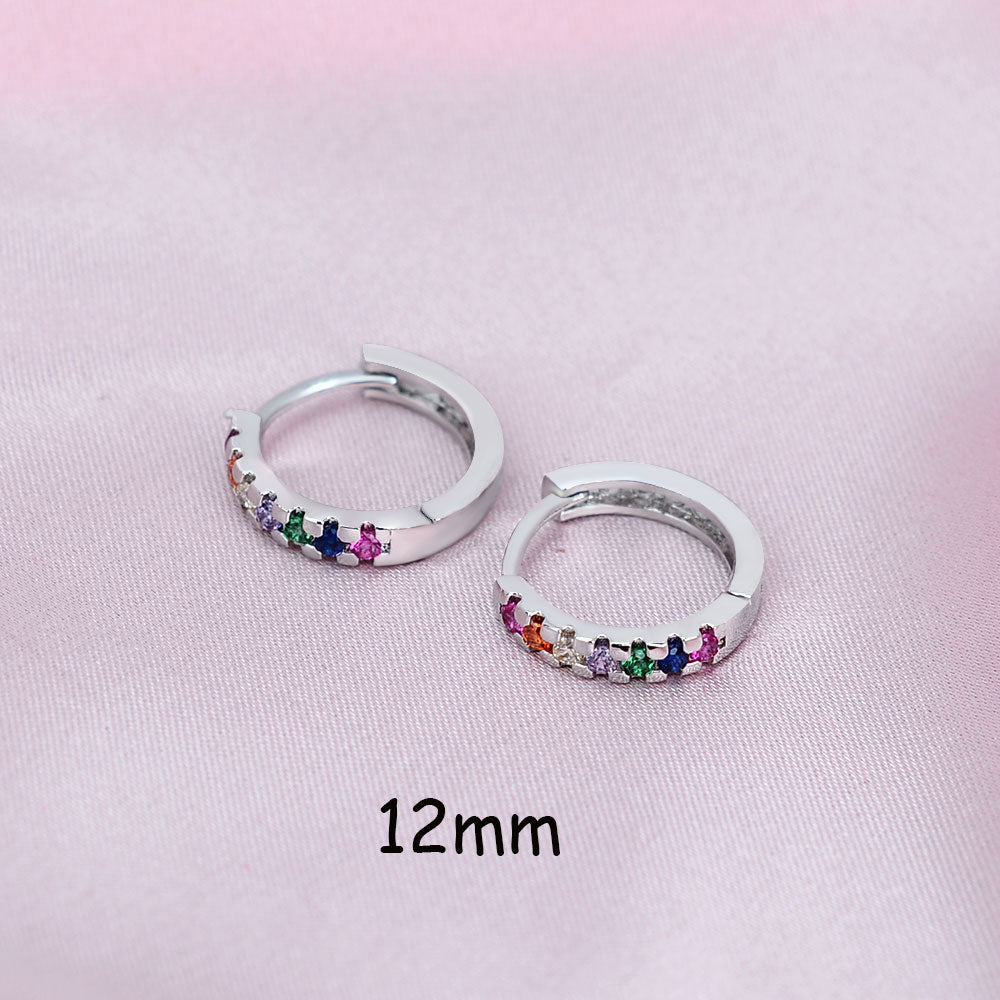 2 Pcs Rainbow Tiny Rings Cartilage Small Helix Piercing Conch Earlobe Tragus Circle