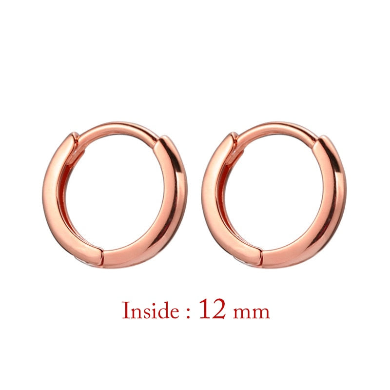 Minimal Glossy Hoop Earrings Gold Color Tiny Cartilage Piercing Trendy Small Huggie