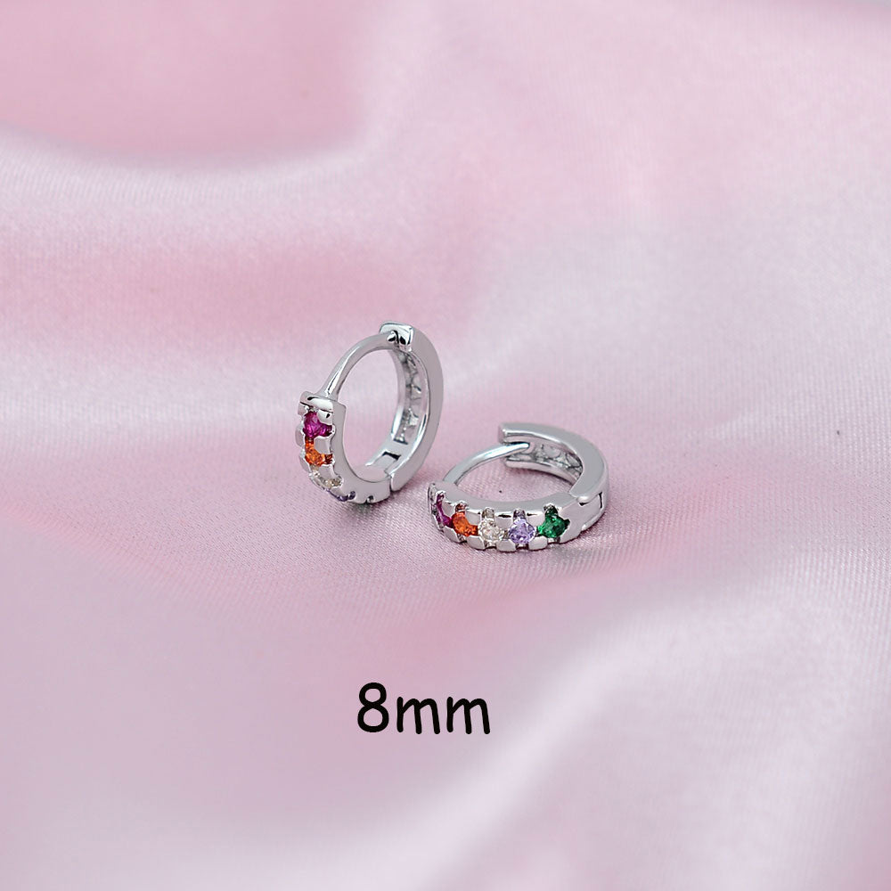 2 Pcs Rainbow Tiny Rings Cartilage Small Helix Piercing Conch Earlobe Tragus Circle