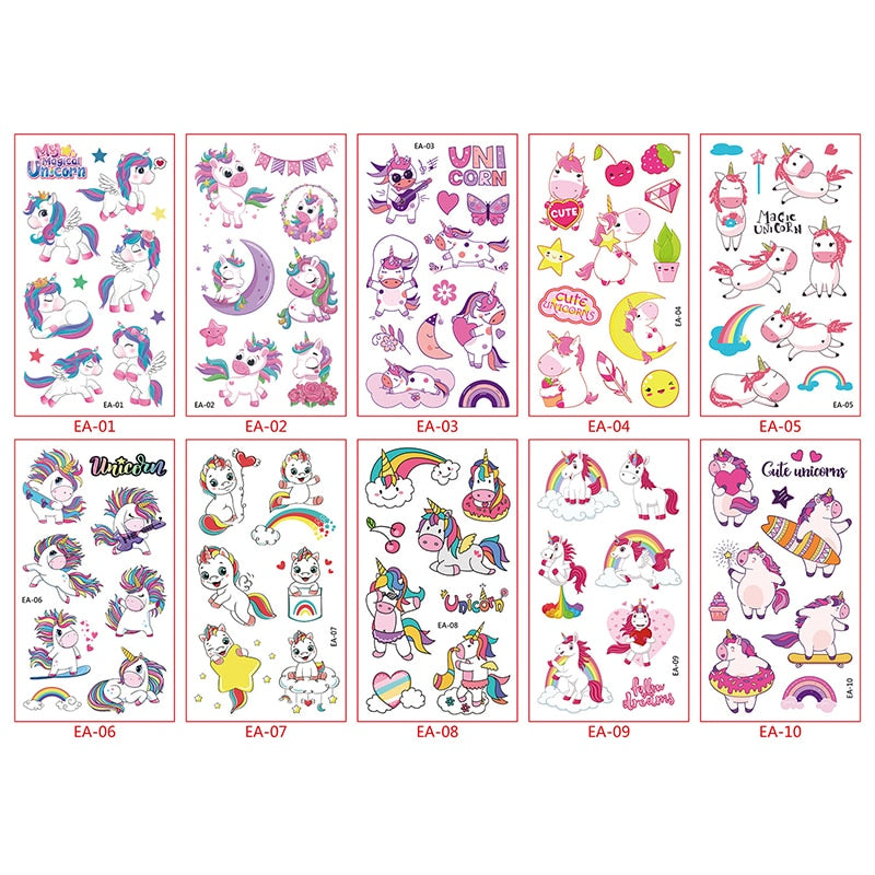 Unicorn Temporary Tattoos Stickers Unicorn Decoration Unicorn Waterproof Tattoo For Kids